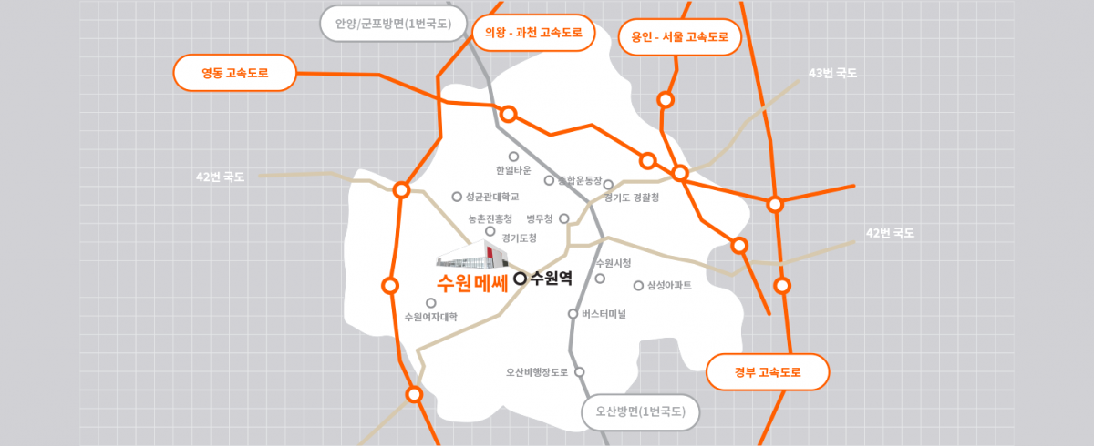 수원메쎄 오시는 길 교통 안내